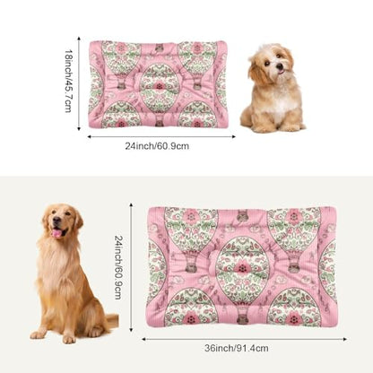 Cozy Dog Bed with Anti-Slip Bottom, Pretty Air Balloons Dog Decor Puppy Pads Indestructible Bed Breathable Kennel Mat for Indoor& Outdoor Sofa Cars, Machine Washable 24 X 18 Inch - size: 24 × 18 inch