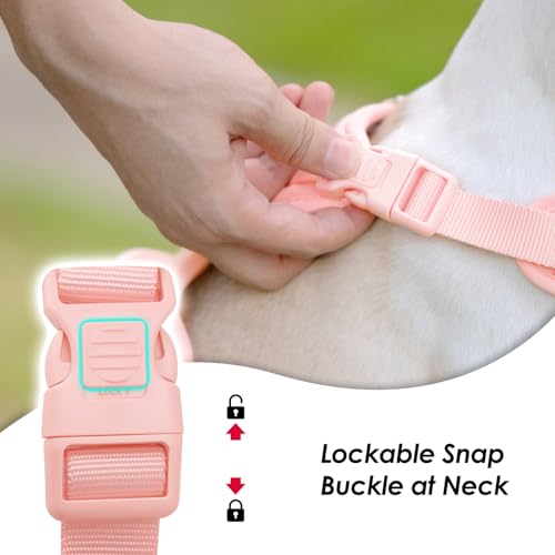 No Pull Dog Harness, Puppy Vest with Front Clip for Small Medium Large Sized Dog(Light Pink,XS) - color: Light Pink, size: XS(Neck:11.8-16.5", Chest:14.2-19.7")