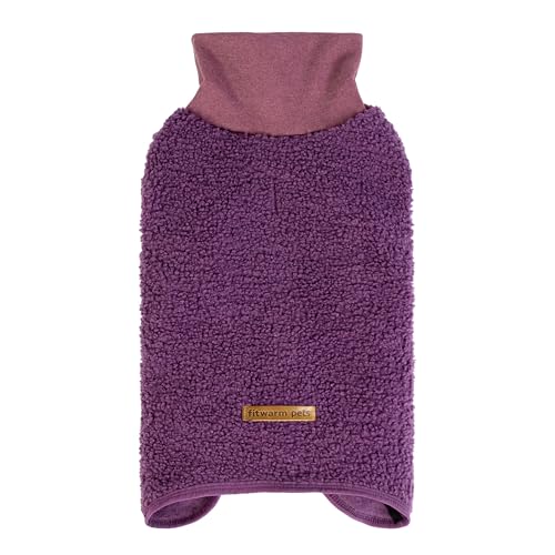 Fitwarm Sherpa Dog Turtleneck Sweater, Warm Dog Winter Clothes for Small Dogs Girl Boy, Doggy Pullover Jumper, Pet Outfit, Purple, Dark Pink, Medium - size: Medium
