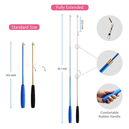 12PCS Interactive Kitten Toys, Retractable Indoor Cat Wand Toys with Replacement Teaser, Rainbow Ribbon and Make Exercise by Sunshinetop - color: Cat Feather Toys