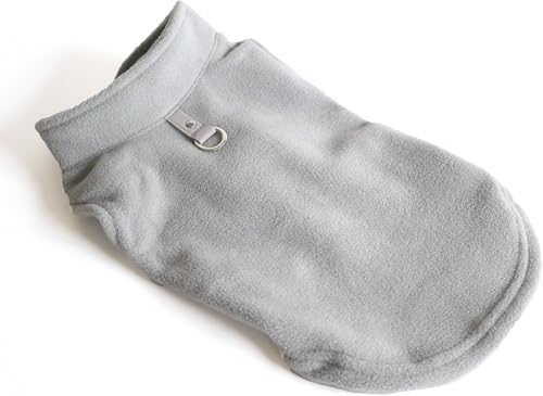 JACKO & CO - Fleece Vest Dog Sweater with Leash Ring - Soft, Warm & Lightweight Pullover Coat for Small & Medium Dogs, Puppies & Cats - Cozy Fall/Winter/Spring Pet Jacket (Grey, Small 4-6lbs) - color: Grey, size: S (4-6lbs)