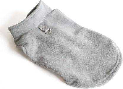 JACKO & CO - Fleece Vest Dog Sweater with Leash Ring - Soft, Warm & Lightweight Pullover Coat for Small & Medium Dogs, Puppies & Cats - Cozy Fall/Winter/Spring Pet Jacket (Grey, Small 4-6lbs) - color: Grey, size: S (4-6lbs)