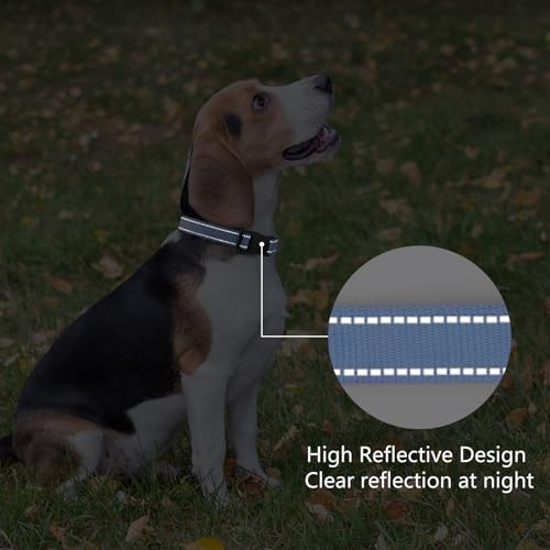 Reflective Dog Collar Padded with Soft Neoprene Breathable Quick Release Basic Dog Collars for Puppy Small Dogs Boy Girl Blue - color: Blue, size: S:width 5/8"neck 10.5-16"