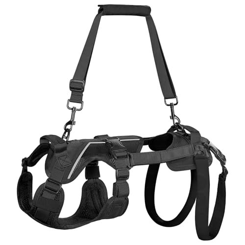 OneTigris Dog Lift Harness for Small Dogs XS, Dog Sling Carrier for Small Dogs, Full Body Lift Harness with Reflective Straps, Dog Support Harness for Back Legs - color: Black, size: X-Small