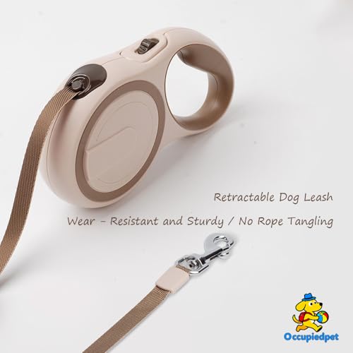 Retractable Dog Leash,16ft Dog Walking Leash Strong Nylon Tape and Anti Slip Handle One-Handed Brake No Tangle for Small Dogs Up to 44lbs.（Gray） - color: Gray