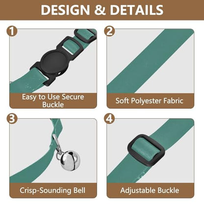 Sea Turtle Green Easy to Clean Cats Collar 2 Pack Cat Neck Collar - color: Sea Turtle Green
