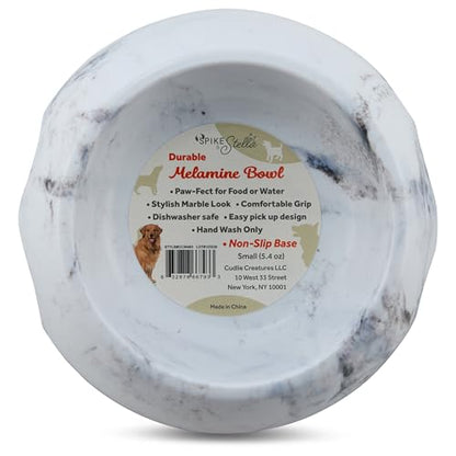 Marble Print Melamine Dog and Cat Food and Water Bowl, Non Skid Base, Anti-Slip Pet Feeder Bowls (5.4 Ounce, 13.5 Ounce,27 Ounce) - size: Small 5.5 Ounce