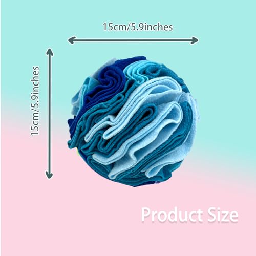 Dog Snuffle Ball, Dog Treat Toys Interactive Sniff Ball, Dog Enrichment Snuffle Ball Dog Puzzle Feeder for Exercise,Sniff Training& Slow Feeding (Blue, 15cm) - color: Blue