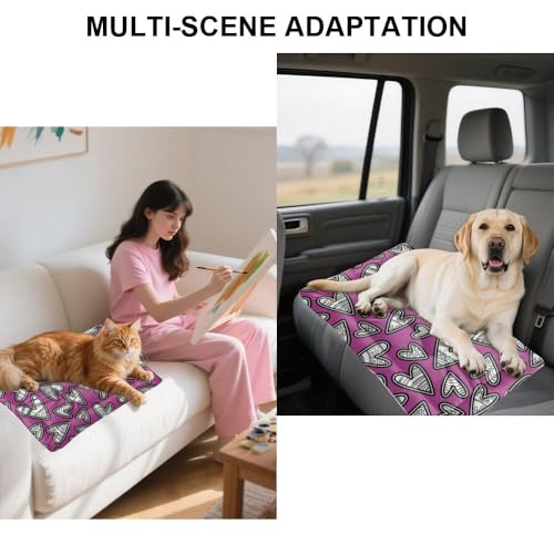Comfy Dog Bed with Anti-Slip Bottom Valentines Hearts Purple Puppy Supplies Pad Crate Chew Proof Dog Bed for Crate Comfortable Mats Cages Chew Proof for Indoor&Outdoor Sofa Cars Washable 24 × 18 inch - size: 24 × 18 inch