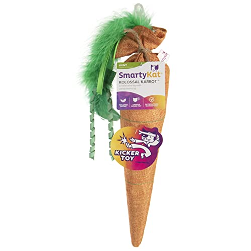 SmartyKat Kolossal Karrot Crinkle Kicker Catnip Cat Toy - Orange, Jumbo - style: Kolossal Karrot