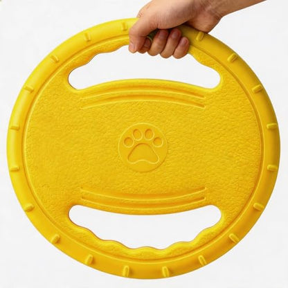 Dog Flying Disc, Durable Soft EVA Flying Ring for Aggressive Chewers, Interactive Fetch & Training Toy, Floats in Water, Safe on Teeth & Gums, Beach Pool Play (Yellow) - color: Yellow