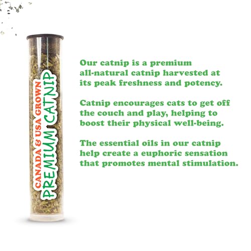 Meowijuana Strawberry Bundle | Get Sprung Refillable Strawberry Toy and Happy Grass Catnip Blend | Promotes Play and Cat Health | Includes North American Organic Catnip