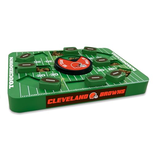 Pets First NFL Cleveland Browns Large Puzzle Toy, New Size, Interactive Dog Treat & Slow Feeding Toy - color: CLEVELAND BROWNS, size: Large