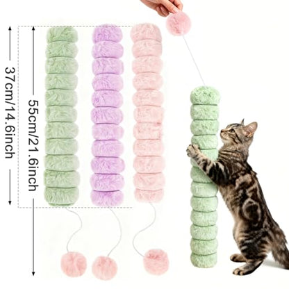 Cat Toy Pillows 3 Pack, Quiet Long Catnip Cat Kicker Toys for Indoor Cats, Interactive Kitten Toys, 14.6in/37cm - style: Quiet 3pcs