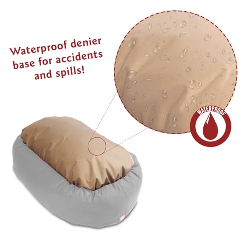 Majestic Pet 40 Inch Micro Velvet Calming Dog Bed Washable – Cozy Soft Round Dog Bed with Spine for Head Support - Fluffy Donut Puppy Mat 40x29x9 (inch) Large – Marine - color: Marine
