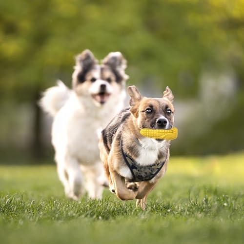 Dog Chew Toys for Aggressive Chewers,Idestructible Tough Durable Squeaky Interactive Dog Toys，Durable Dog Teeth Cleaning Toy for Medium Large Breeds，Corn Stick Toy (Yellow) - size: Yellow