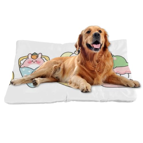 Comfy Dog Beds with Anti-Slip Bottom, Sweet Cute Foods Stuff for Dogs Dog Crate Pad Chew Proof Puppy Bed Cozy Crate Mat Chew Proof for Indoor& Outdoor Sofa Cars, Machine Washable 24 × 18 inch - size: 24 × 18 inch