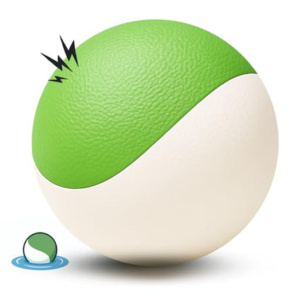 Squeaky Dog Toy – Durable Rubber Dog Ball for Medium & Large Dogs, Tough Interactive Fetch Toy for Chewers, Outdoor Training & Play Ball, Floating Water Play Gift.Green White - color: Green white