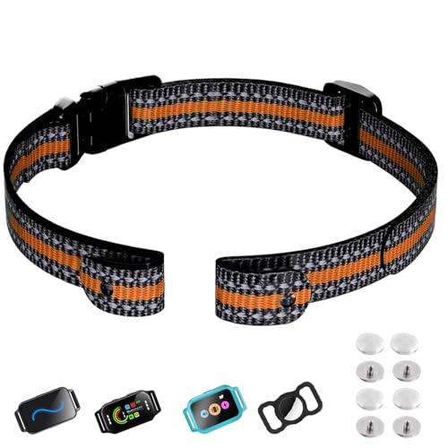 Aikko Collar Replacement Strap for Most of GPS Dog Shock Collar, Reflective Nylon Adjustable E Collar Band, Fits All Breeds Sizes and Most Shock Collar Systems with Secure Buckle, Orange - color: Orange
