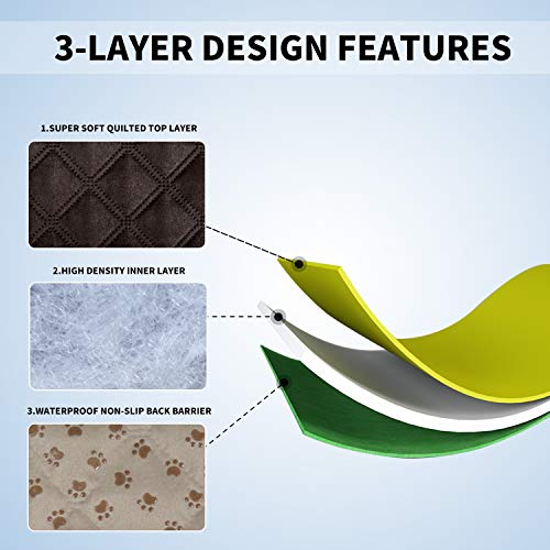Easy-Going 100% Waterproof Dog Bed Cover, Non-Slip Pet Blanket for Furniture, Washable Couch Cover, Repleasement Sofa Cover (52x82 in,Chocolate) - color: Chocolate, size: 52x82 in
