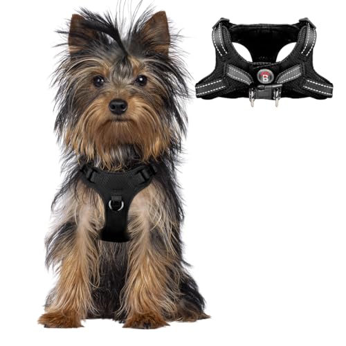 Dog Harness Step in Dog Vest Harness, Reflective Adjustable Puppy No Pull Harness Breathable Soft for Small and Medium Dogs Cats, Black, XXS - color: Black, size: XX-Small