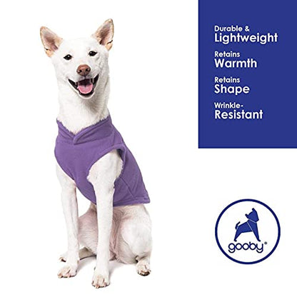 Gooby Fleece Vest Dog Sweater - Lavender, Small - Warm Pullover Fleece Dog Jacket with O-Ring Leash for Small to Medium Dogs - color: Lavender, size: Small (Around 6-lb)