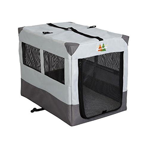 MidWest Homes for Pets Canine Camper Sportable, 24-inch Portable Tent Crate for Dogs, Soft-Sided, Folding Frame, Mesh Windows, Zip Door, Water-Resistant, Includes Pad - color: Gray, size: 24.0"L x 17.5"W x 20.3"H