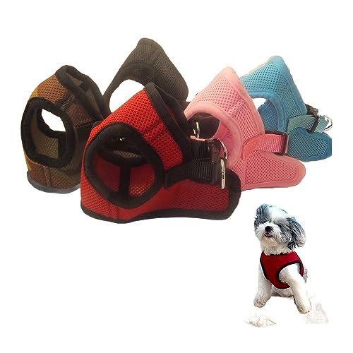 Soft No Pull Step-in Dog Harness Small Dog XXS XS Vest for Teacup, Chihuahua, Yorkie, Pomeranian Dog Vest Harness for Puppy Comfy Red Mesh for Puppies (SM 12.5"-13.5" 5-6.5 lbs) - color: Red, size: SM 12.5"-13.5" 5-6.5 lbs