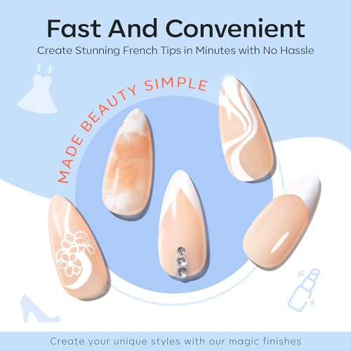modelones French Tip Tool- 6 Pcs Nail Stamp French Manicure Kit Suitable for DIY Together with Gel Nail Polish Art Tips Printing Tool Kit - color: A 6PCS Nail Stamper kit