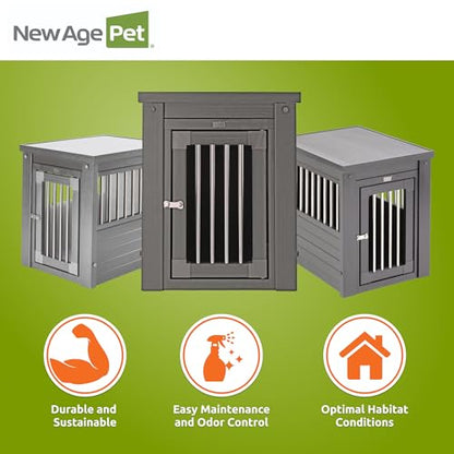 New Age Pet ecoFLEX Pet Crate/End Table, Small, Grey, Model:EHHC405S - color: Grey, size: 23.8"L x 18.2"W x 22.2"H