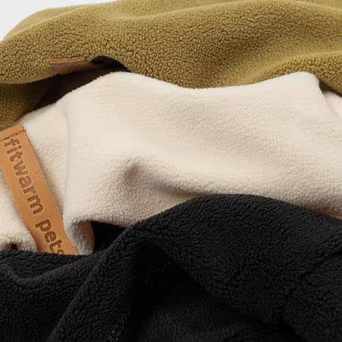 Fitwarm 3 Pack Classic Fleece Dog Sweater, Winter Clothes for Small Dogs Boy Girl, Turtleneck Dog Sweatshirt, Pet Pullover Jumper, Cat Apparel, Black, Olive Green, Cream, XS - color: Black-Olive-Cream, size: X-Small