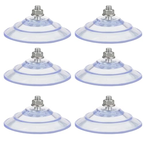 XJKJ 6 PCS cat Window Hammock Suction cat bass Cats Hammock Hanging pet Supplies M8*15 Screw Transparent suctions Cup, Screw Suction Cup 85mm/3.4 "PVC suctions Cup
