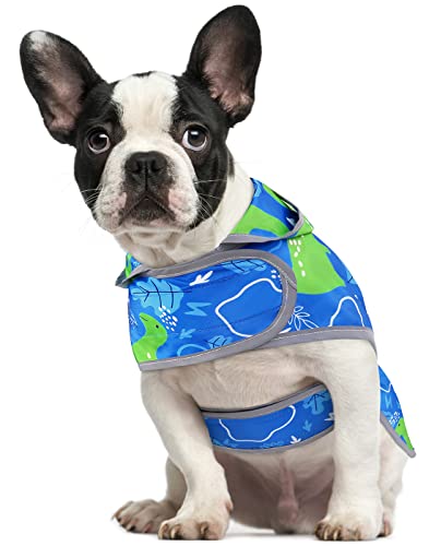 HDE Dog Raincoat with Clear Hood Rain Jacket Poncho for Small Medium Large Dogs Dinosaurs - S - color: Dinosaurs, size: Small