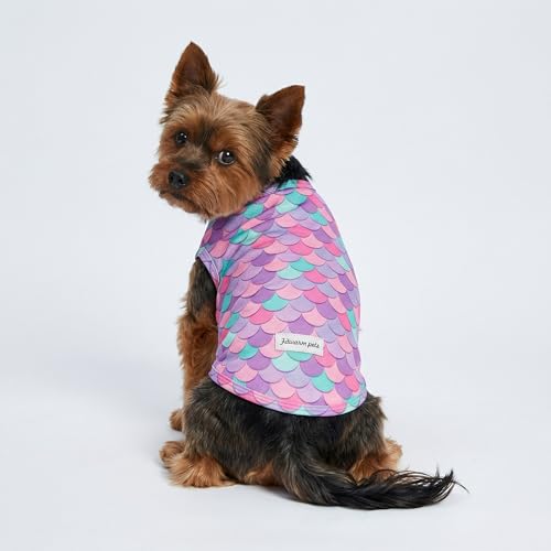 Fitwarm 2 Pack Mermaid & Scale UPF 50+ UV Sun Protection Dog Shirt, Lightweight Cooling Vest, Quick Dry Summer Clothes for Small Dogs Girl, Pet Outfit, Purple, Pink, White, XS - color: Mermaid & Scale, size: X-Small