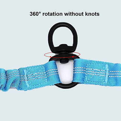 BAOBOTE Pet Double Dog Leash, Shock Absorbing Reflective Bungee Lead Walk 2 Dogs with Ease, 360° Swivel No Tangle Double Dog Walking & Training Leash, Dual Dog Leashs for 6-120lbs Dogs (Blue) - color: Blue