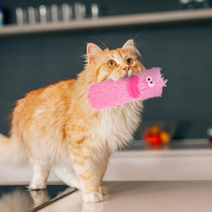 Mikikit Catnip Plush for Cats Interactive Chew Pillow Soft Sturdy Kitten for Indoor Play and Teething