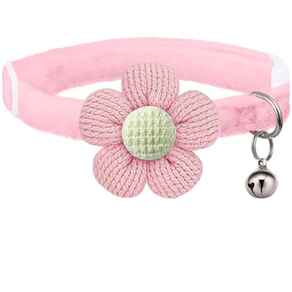 Breakaway Cat Collars with Bells, MUZIEBA Kitten Collar for Girl Boy Adjustable Safety Kitty Collars for Cats Puppy and Small Pets (Pink) - color: Pink