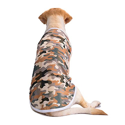 HDKUW Pet Clothes,Dog Summer T-Shirt Cool Breathable Sunscreen Dog Vest Clothes Outfit Costume for Medium Large Dogs Camouflage XL - color: Camouflage, size: XL