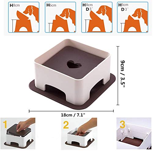 Ceramic Bulldog Bowl Dog Feeding Bowl - Dog Dish Wide Mouth Pet Sterile Tilted Pet Feeder with Anti-Skid Rubber Mat for Small Medium Dogs (Black) - color: Black