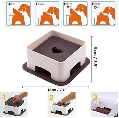 Ceramic Bulldog Bowl Dog Feeding Bowl - Dog Dish Wide Mouth Pet Sterile Tilted Pet Feeder with Anti-Skid Rubber Mat for Small Medium Dogs (Black) - color: Black