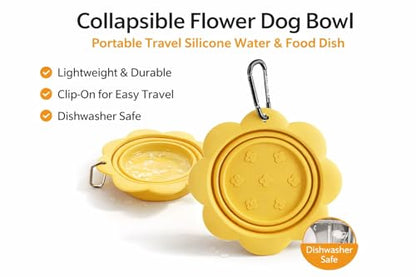 Outdoor Collapsible Silicone Pet Bowl with Carabiner – Portable Travel Water & Food Dish
