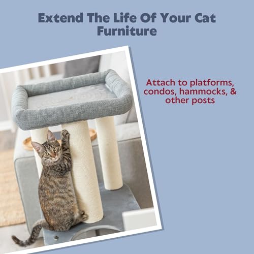 TRIXIE Replacement Sisal Post for Cat Scratching Posts, Backup Scratcher for Indoor Cat Furniture, Trees and Towers, 3.5 in x 11.8 in (9 x 30 cm) - size: 9/30 cm