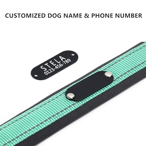 Personalized Customized Custom Dog Collars with Dog Name Phone Number, Adjustable Soft Neoprene Padded Reflective Nylon Collar for Boy Girl Puppies X-Small Small Medium Large Dogs
