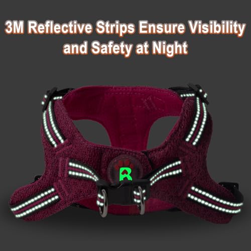 Dog Harness Step in Dog Vest Harness, Reflective Adjustable Puppy No Pull Harness Breathable Soft for Small and Medium Dogs Cats, Pink/Black, XS - color: Pink/Black, size: X-Small
