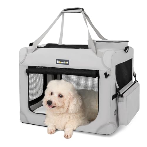 Extra Large Cat Carrier for 2 Cats Indoor and Outdoor Uses Car Travel Portable Bag with Water Bottle Slot Ideal for Long Trips (Grey, 24.0" L x 16.5" W x 16.5" H) - color: Grey, size: 24.0"L x 16.5"W x 16.5"H