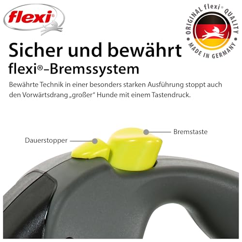 Flexi Giant Professional, Gurt, L: 10 M, Schwarz/Neon - size: X-Large (10 m)
