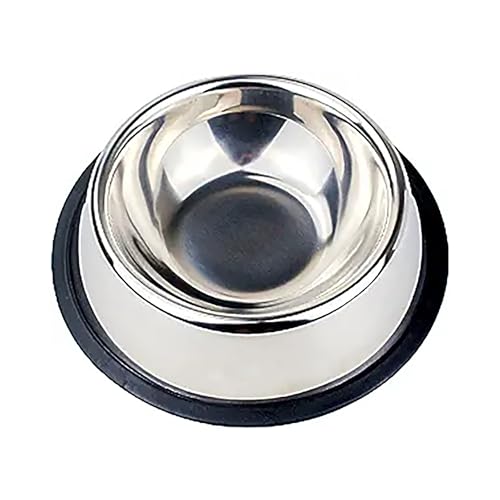 SunGrow No Spill Feeding Bowl for Dogs and Cats, 64 Oz Jumbo Stainless Steel Vessel with Anti-Skid Non-Slip Rubber Base, Rust Resistant