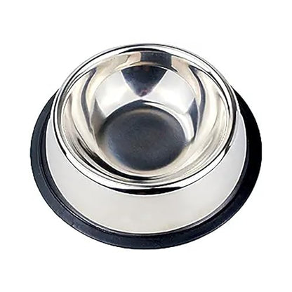 SunGrow No Spill Feeding Bowl for Dogs and Cats, 64 Oz Jumbo Stainless Steel Vessel with Anti-Skid Non-Slip Rubber Base, Rust Resistant