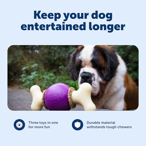 PetSafe Busy Buddy Bouncy Bone, Treat Holding Dog Toy, Small, Best for Dogs Up to 10 Lb. - size: Small, style: 3-in-1 Slow Feeder Toy