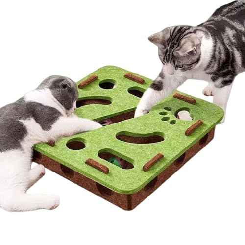 1 Pack Interactive Cat Puzzle Maze Toy – Felt Hide & Seek Self-Play Toy for Indoor Cats/Kittens, Encourages Natural Hunting Instincts, Fun Exercise to Cure Boredom & Mental Stimulation